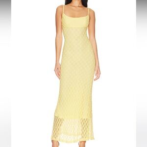 Bardot Adoni Mesh Maxi Dress in Canary Yellow